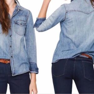 MADEWELL Western jean button down shirt.